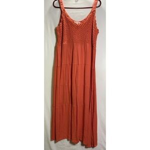 Studio West Apparel XL Coral Maxi Dress Bohemian Beach‎ Cottagecore